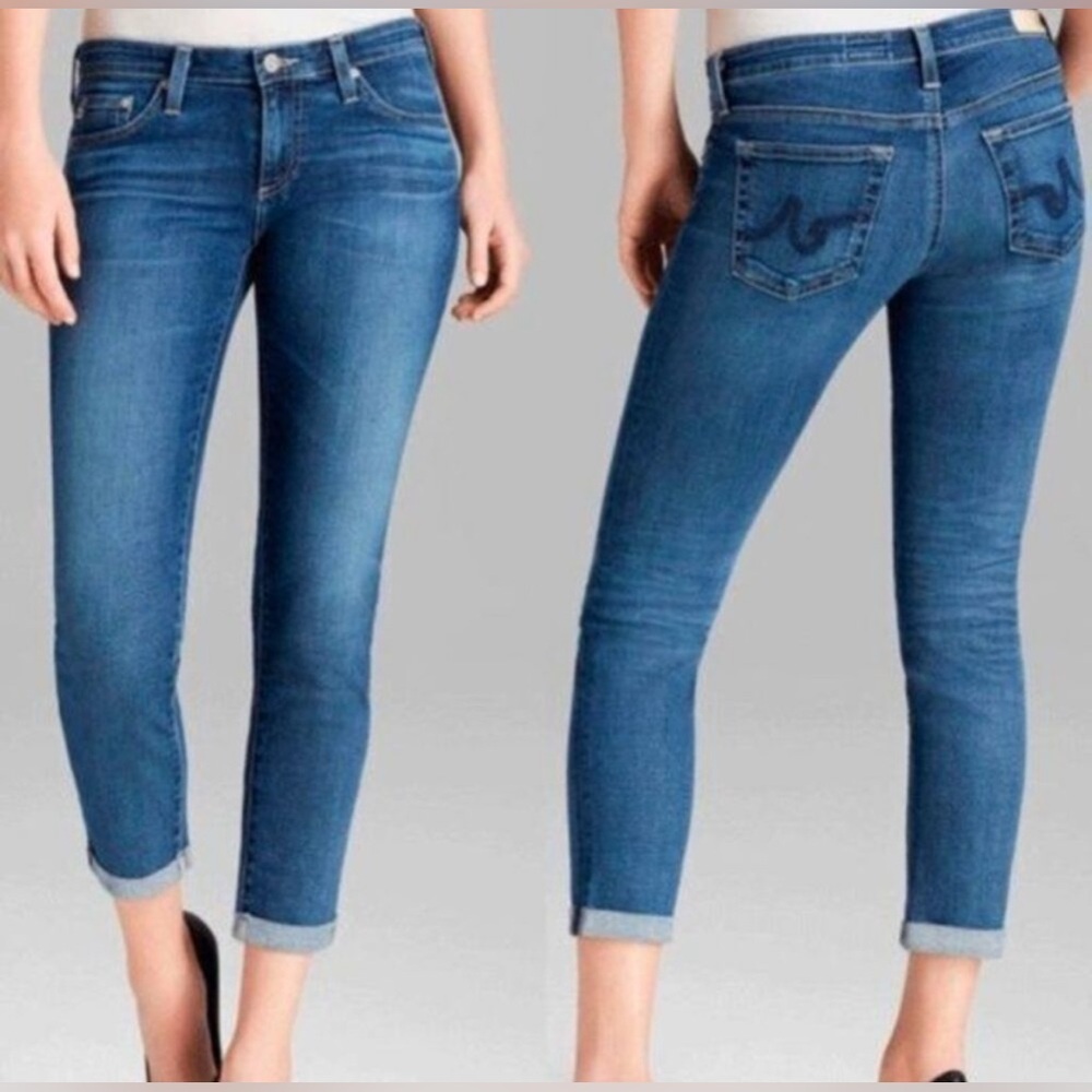 AG Adriano Goldschmied Stilt Roll-Up Cigarette Jeans - Blue Size 27R